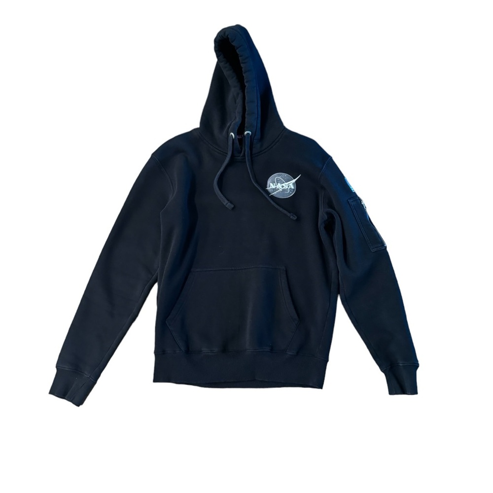 Alpha Industries Black NASA 100th Space Station hoodie